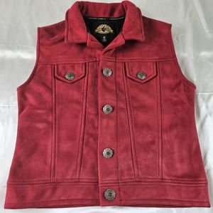 County Clothing Co. Women's Burgundy Vest Cheyenne Collection Western Faux Suede